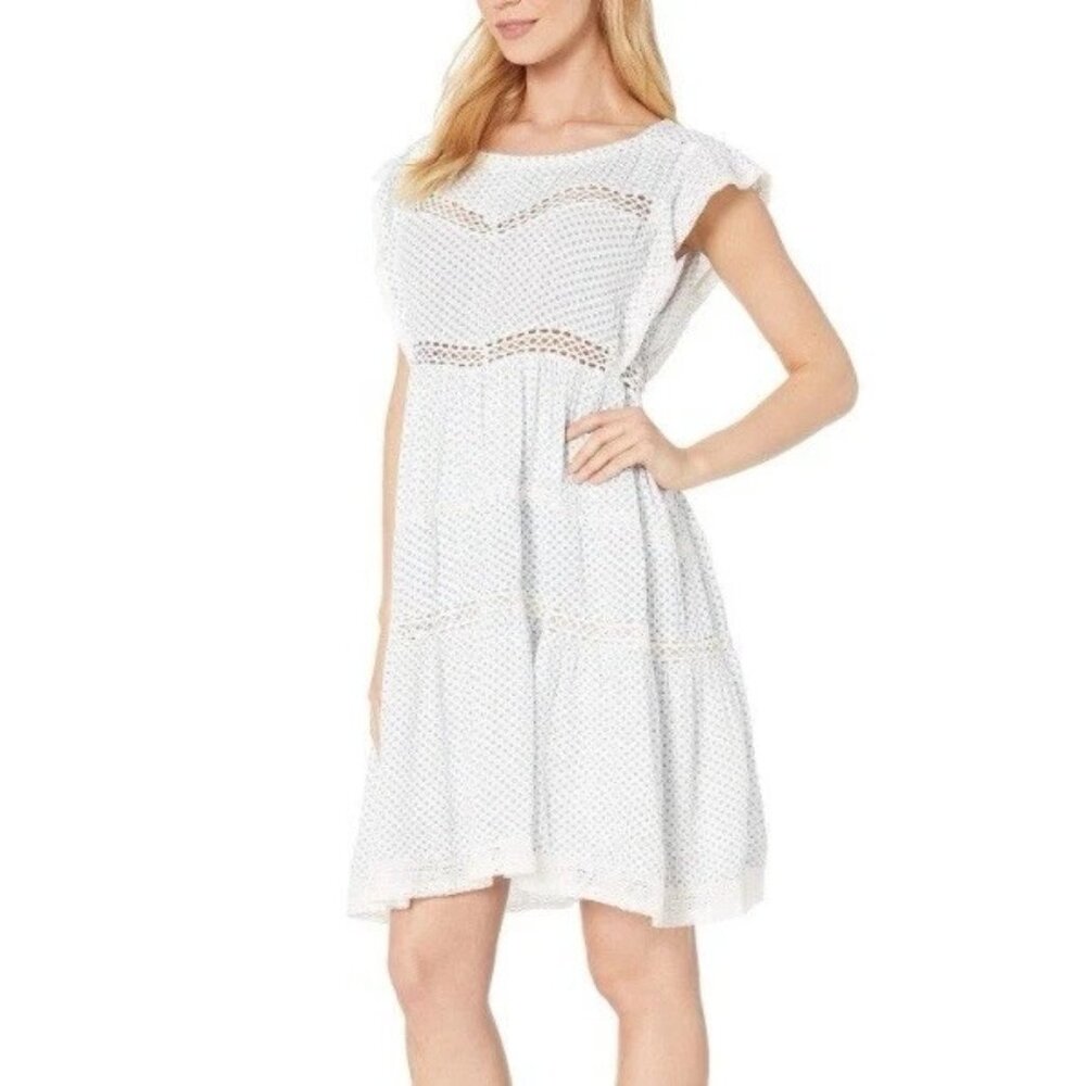 Free People White Eyelet Mini Dress